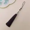 Pingente de Franja de Chifre de Nova Liga Guanshan Yue 12CM Espinho Leque Tuan Fan Joias Hanfu Cheongsam Marcador de Página Pendente