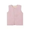 Pudding Haru Roupas Infantis Colete Quente de Algodão Infantil Novo Estilo Inverno 2025 Meninas Acolchoado Acolchoado Listrado Top