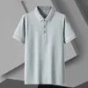 Nova Camiseta Masculina de Manga Curta de Verão Algodão Fina Lapela Social Camisa Polo Masculina Estilo Masculino