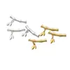 S925 Folhas Banhadas a Prata Bamboo Bend Pulseira Colar Acessórios diy Pulseira Jóias Pingente Q0638