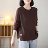 [En Stock] Suéter Pulóver de Cuello Redondo Talla Grande para Mujer Otoño e Invierno Top de Punto Suelto Suéter para Cubrir la Barriga
