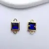 Accesorios para Joyería DIY Colgante Cuadrado de Circonita Microincrustada de Cobre Colgante Pendientes Hechos a Mano Pasador Borla Materiales Hechos a Mano