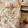 Dachshund de Corbata de Moño Algodón Lavado Manualidades Hogar Juego Doble de Cuatro Piezas Dormitorio de Estudiantes Juego Individual de Tres Piezas para Cama