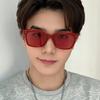 Gafas de Sol de Estilo Europeo y Americano ins de Montura Pequeña 2022 Nueva Moda Estilo Cóncavo Moderno Street Style Super Negras Ciber Rojas Gafas de Sol Mujer Coreanas
