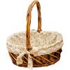 Cesta de Páscoa de Vime Transfronteiriça Rattan Artesanal Duas Alças Portátil Cesta de Frutas e Vegetais Cesta de Piquenique para Colheita de Frutas ao Ar Livre