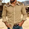 Camisa de negocios retro americana para hombre de manga larga de Amazon Europa y América, nueva camisa casual para hombre de primavera y otoño, disponible para dropshipping