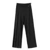 Pantalones de maternidad anchos de modal de cintura baja para verano 2026 con tela de seda helada fluida, rectos, grises, casuales, anti-mosquitos, largos de maternidad