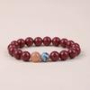 Pulseira de Lótus de Cinábrio Mineral Bruto Natural Areia Dourada Roxa para Homens e Mulheres, Pulseira de Meditação com Contas de Buda de Areia Dourada Roxa para o Ano de Nascimento