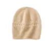 Cachemir 2025 Outono e Inverno Novo Chapéu de Tricô Casual Feminino Elegante Cor Lisa Padrão Torcido Acolchoado Quente Fashion