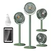 Ventilador de Chão Solar Externo, Ventilador de Circulação de Ar Retrátil Multifuncional para Mesa e Camping, Ventilador Portátil de Vento Forte