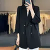 Elegante Blazer de Moda 2026 Verano Nuevo Estilo Moda Versión Coreana Chic Cuatro Botones Simple Abrigo para Mujer