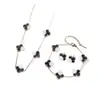 Conjunto Popular de Trébol de Cuatro Hojas Transfronterizo Pulsera y Collar de Acero Inoxidable Joyería de Lujo de Nicho Estilo Europeo y Americano