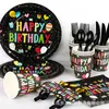 Amazon Transfronterizo Pascua Desechable Color Vajilla Traje Niños Arreglo Festivo Fiesta Pastel Plato de Papel Vaso