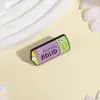 Insignias Divertidas con Diseño de Batería de Dibujos Animados y Texto Vibrante, Accesorios para Mochilas, Decoraciones para Ropa, Pequeños Adornos, Broches