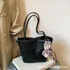 Bolsa Saco com Padrão Trançado de Nicho de Moda Transfronteiriça 2026 Nova Mais Vendida Bolsa Feminina Casual Simples para o Dia a Dia Bolsa de Ombro