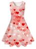 Vestido sem mangas para meninas com impressão digital 3D europeia e americana, amor vermelho, vestido de princesa festivo de verão, AliExpress Hot