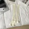 Calcetines Maillard para Niños Primavera Encaje Coreano Marrón Gris Calcetines Rayas Verticales Caña Media Jk Calcetines Blancos Apilados