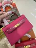 Bolso Kelly de Alta Gama con Hebilla Plateada y Estampado de Palma 2026 Nueva Moda para Mujer Segunda Generación Mini Bolso de Mano Bolso Cruzado para Hombro