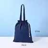 Bolsas de Algodón Portátiles con Cordón en Stock, Bolsas Plegables de Lona para Almacenamiento, Bolsas de Compras Ecológicas con Cordón y Logo Impreso Personalizado