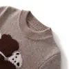 Suéter Unisex de Lana 100% Pura para Niños de Otoño e Invierno, de Doble Capa Engrosada, Cuello Semialto, Suéter de Capa Base para Bebés
