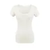 Camiseta Manga Curta Gola U em Lyocell Tencel para Mulheres, Puro Desejo, Macia e Suave, Amiga da Pele, Cintura Marcada, Emagrecedora, Versátil, Camada Base