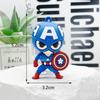 Llavero colgante de PVC de Marvel de dibujos animados Vengadores Spiderman llavero de coche muñeco estéreo gashapon