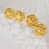 Pendientes de flor de acero inoxidable y oro de 18 quilates INS estilo europeo y americano nicho de alta gama simples con borlas de rosa joyería para orejas venta al por mayor