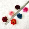 Cabeza de flor de rosa de franela de alta simulación, rosa angular de 10 cm, flor falsa de comercio exterior, arreglo floral de pared para boda, material de flores de seda