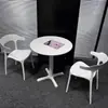 Juego de Plástico para Reuniones de Ocio al Aire Libre con Mesa Redonda Pequeña y Sillas para Balcón, Popular en Cafeterías de Té de Leche de Moda, Mesa de Comedor Simple para Uso al Aire Libre