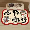 Tapete de Pet para Cachorro com Desenho de Filhote Absorvente Macio Lama de Diatomáceas Tapete para Pet Fácil de Limpar Tapete para Tigela de Arroz de Gato Tapete para Tigela de Cachorro
