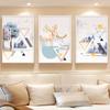 Pintura Decorativa para Sala de Estar Pintura de Parede de Fundo para Sofá Pintura de Parede Suspensa Moderna Simples Mural Estilo Nórdico Quarto Parede Tríptico