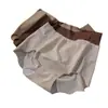 Ropa interior de algodón puro tipo segunda piel para yoga, sin costuras, con fuelle extendido 7A antibacteriana, de cintura media, tipo triángulo para glúteos de melocotón para mujer