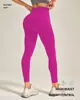 Pantalones de Yoga Transfronterizos para Mujer, de Cintura Alta, Levanta Glúteos, Absorbentes de Humedad, de Secado Rápido, Sensación de Piel Desnuda para Yoga, Elásticos, Ajustados, Control de Abdomen, Leggings de Fitness