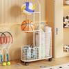 Rack de Armazenamento de Basquete Doméstico Grande Capacidade Removível Rack de Armazenamento de Bolas Equipamento Esportivo de Fitness Cesta de Armazenamento de Tapete de Yoga