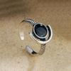 Anillo Redondo Vintage Femenino Ins Estilo Coreano Distintivo Didi Punk Creativo Gota de Goma Negra Geométrico Anillo de Dedo Suministro