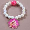 Pulseira de contas de cor doce infantil, linda pulseira de princesa Barbie de desenho animado, menina, tudo combinando, primeiro lote de joias
