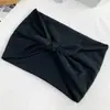 Diadema de Color Sólido Estilo Europeo y Americano Elástica Anudada con Lazo de Orejas de Conejo para Yoga y Deportes, Diadema Ancha Absorbente de Sudor y Transpirable