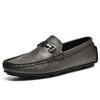 Mocassins de Couro Genuíno Populares em Transmissão ao Vivo, Sapatos Slip-On, Sapatos de Condução, Sapatos de Couro Casuais Britânicos Masculinos, Sapatos de Condução