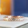 Anillo de Miel de Diseño Único de Lujo Ligero Song Hye-Kyo Estilo Minimalista Influencer de Instagram Chapado en Oro Rosa de 18 Quilates con Anillo de Diamante