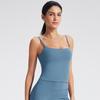 Chaleco Deportivo de Yoga para Verano Sujetador de Running Fitness Cuello en U Color Piel Espalda Bonita Tirantes Almohadilla en el Pecho Ropa de Fitness Ropa de Yoga para Mujer