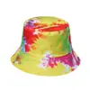 Tie dye transfronteiriço novo chapéu de sol com proteção solar para homens e mulheres chapéu de sol chapéu de pescador tie-dye tinta chapéu balde verão