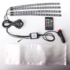 Iluminación Ambiental para el Piso del Coche Control Remoto Bluetooth 48 LEDs SMD Controlados por Sonido Decorativos Modificados Siete Colores Respiratorios para Vehículo