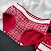 [Rojo Ancola] 880# Ropa Interior Roja Grande de Año Nuevo Malla de Encaje Seda de Hielo Ropa Interior Roja