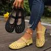 Zapatos Mary Jane huecos en stock transfronterizos, punta redonda, corte bajo, zapatillas de ballet de suela plana suaves, suela suave, cómodos para los pies