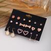 Amazon pendientes transfronterizos conjunto primavera y verano infantiles lindos adorables lazo Perla versátiles simples pendientes pendientes