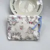 Bolsa Cosmética Linda Azul Caricatura Mini Billetera Algodón Puro Bolsa Pequeña de Tela Auriculares Lápiz Labial Bolsa de Almacenamiento Portátil