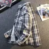 Moda de Primavera y Otoño Nueva Camisa Chaqueta Cuadros Versátil Estilo Coreano Tendencia Ropa Interior Versátil Camisa de Manga Larga