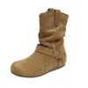 Botas de tacón grueso con hebilla retro para mujer, estilo perezoso, de media pantorrilla, adelgazantes, apiladas, Novedad Primavera/Otoño 2026 Dr. Botas Vaqueras Western Martens