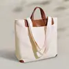Bolsa de Lona Logo Personalizado Moda Grande Capacidade Transversal Tote Lona Atacado Bolsa Lisa Sacola de Compras Personalização