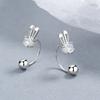 Brincos de Prata 925 Esterlina Coelho Fofo Zircônia em Formato de U Feminino Novo Estilo Simples ins Argola de Orelha Personalidade Elegante Joia para Orelha